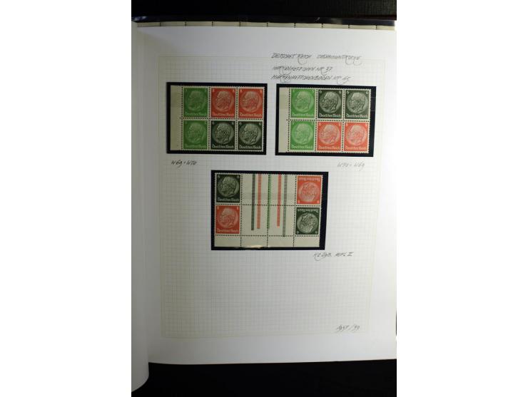 1933/41, postfrische, ungebrauchte und gestempelte Sammlung, dabei Heftchenblätter, leere Markenheftchen-Deckel, Briefe und K