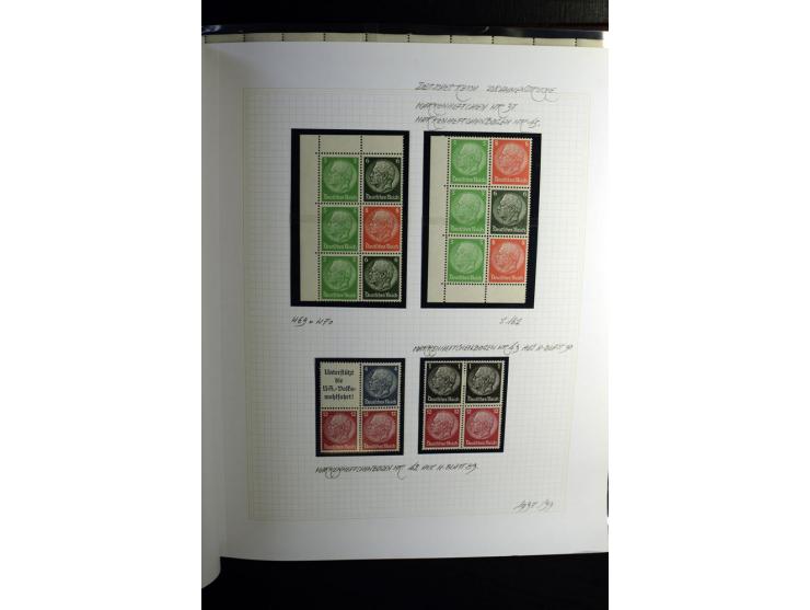 1933/41, postfrische, ungebrauchte und gestempelte Sammlung, dabei Heftchenblätter, leere Markenheftchen-Deckel, Briefe und K