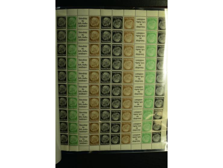 1933/41, postfrische, ungebrauchte und gestempelte Sammlung, dabei Heftchenblätter, leere Markenheftchen-Deckel, Briefe und K