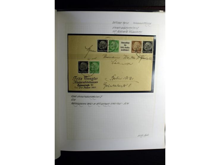 1933/41, postfrische, ungebrauchte und gestempelte Sammlung, dabei Heftchenblätter, leere Markenheftchen-Deckel, Briefe und K