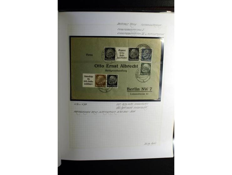 1933/41, postfrische, ungebrauchte und gestempelte Sammlung, dabei Heftchenblätter, leere Markenheftchen-Deckel, Briefe und K