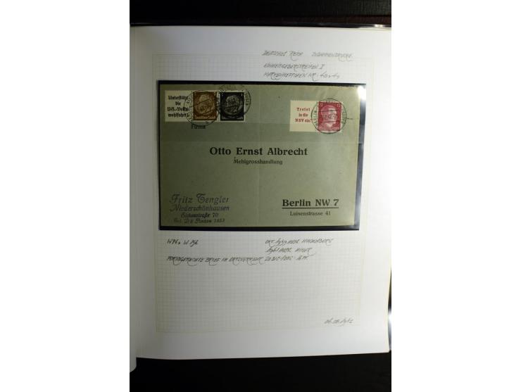 1933/41, postfrische, ungebrauchte und gestempelte Sammlung, dabei Heftchenblätter, leere Markenheftchen-Deckel, Briefe und K
