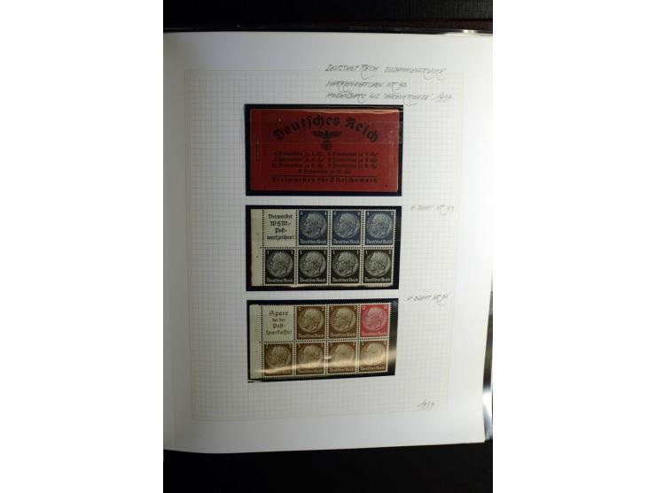 1933/41, postfrische, ungebrauchte und gestempelte Sammlung, dabei Heftchenblätter, leere Markenheftchen-Deckel, Briefe und K