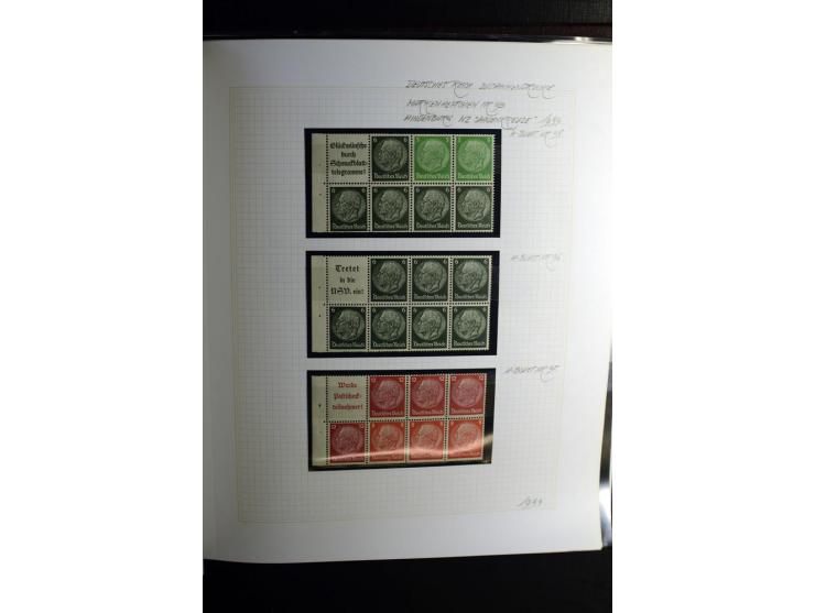 1933/41, postfrische, ungebrauchte und gestempelte Sammlung, dabei Heftchenblätter, leere Markenheftchen-Deckel, Briefe und K