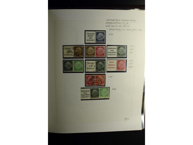 1933/41, postfrische, ungebrauchte und gestempelte Sammlung, dabei Heftchenblätter, leere Markenheftchen-Deckel, Briefe und K