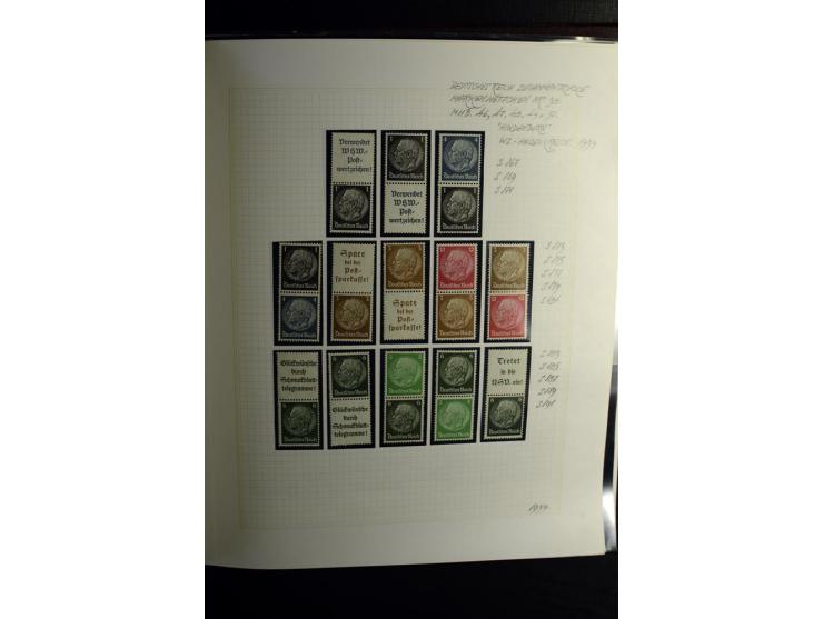 1933/41, postfrische, ungebrauchte und gestempelte Sammlung, dabei Heftchenblätter, leere Markenheftchen-Deckel, Briefe und K