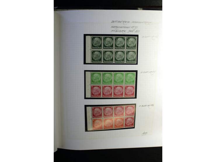 1933/41, postfrische, ungebrauchte und gestempelte Sammlung, dabei Heftchenblätter, leere Markenheftchen-Deckel, Briefe und K