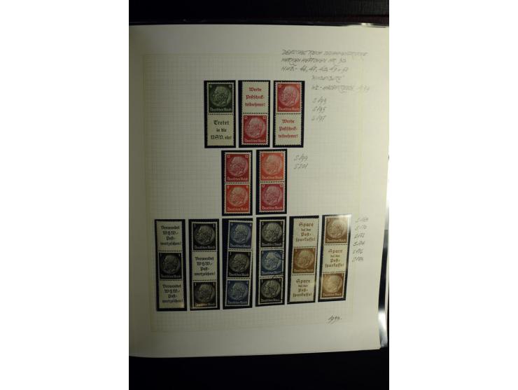 1933/41, postfrische, ungebrauchte und gestempelte Sammlung, dabei Heftchenblätter, leere Markenheftchen-Deckel, Briefe und K