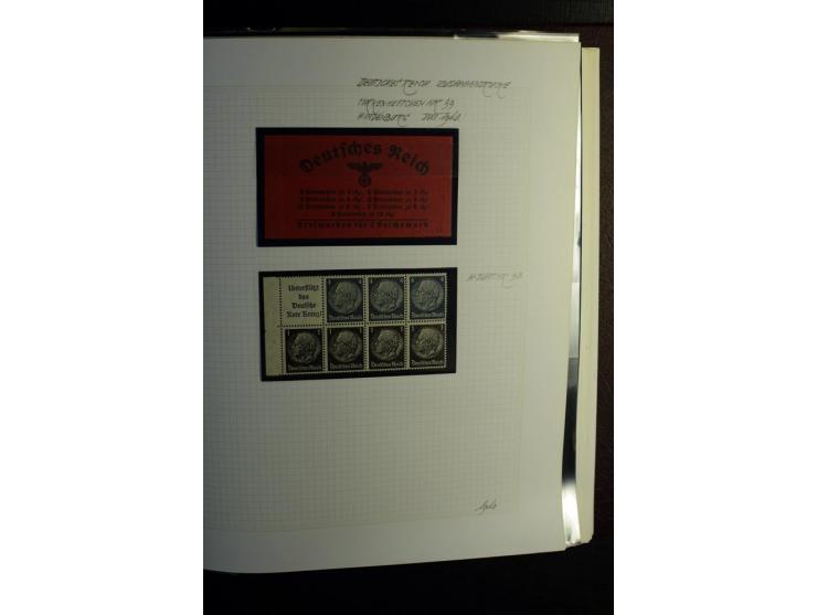 1933/41, postfrische, ungebrauchte und gestempelte Sammlung, dabei Heftchenblätter, leere Markenheftchen-Deckel, Briefe und K