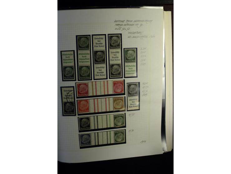 1933/41, postfrische, ungebrauchte und gestempelte Sammlung, dabei Heftchenblätter, leere Markenheftchen-Deckel, Briefe und K