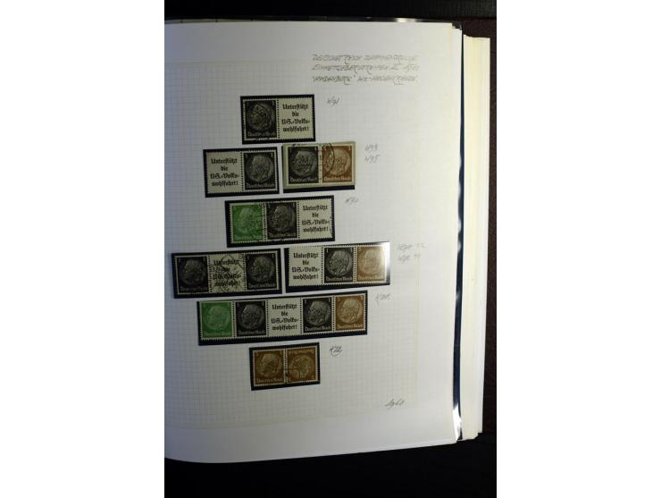 1933/41, postfrische, ungebrauchte und gestempelte Sammlung, dabei Heftchenblätter, leere Markenheftchen-Deckel, Briefe und K