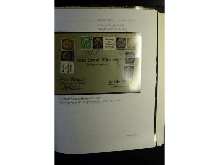 1933/41, postfrische, ungebrauchte und gestempelte Sammlung, dabei Heftchenblätter, leere Markenheftchen-Deckel, Briefe und K