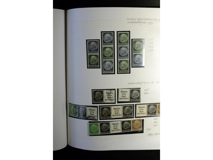 1933/41, postfrische, ungebrauchte und gestempelte Sammlung, dabei Heftchenblätter, leere Markenheftchen-Deckel, Briefe und K