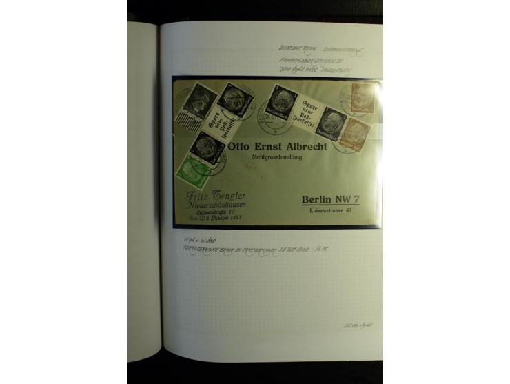 1933/41, postfrische, ungebrauchte und gestempelte Sammlung, dabei Heftchenblätter, leere Markenheftchen-Deckel, Briefe und K