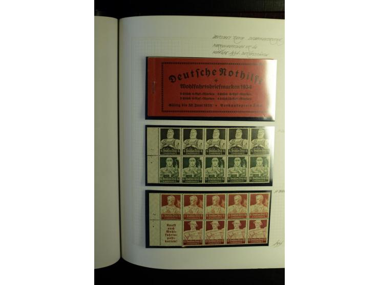 1933/41, postfrische, ungebrauchte und gestempelte Sammlung, dabei Heftchenblätter, leere Markenheftchen-Deckel, Briefe und K
