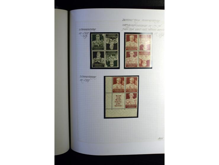 1933/41, postfrische, ungebrauchte und gestempelte Sammlung, dabei Heftchenblätter, leere Markenheftchen-Deckel, Briefe und K