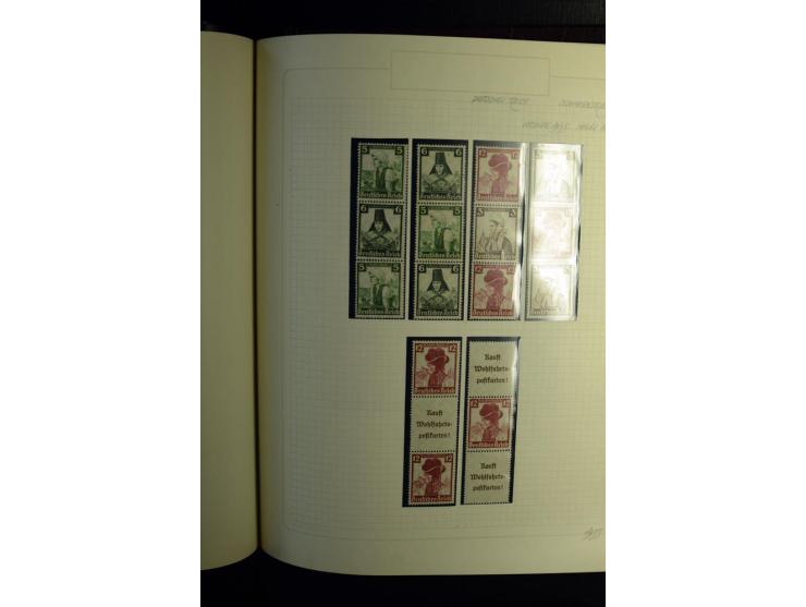 1933/41, postfrische, ungebrauchte und gestempelte Sammlung, dabei Heftchenblätter, leere Markenheftchen-Deckel, Briefe und K