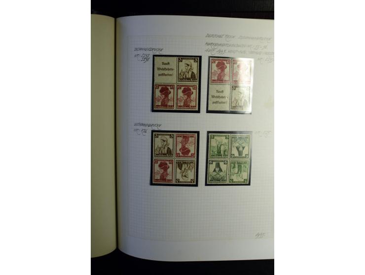 1933/41, postfrische, ungebrauchte und gestempelte Sammlung, dabei Heftchenblätter, leere Markenheftchen-Deckel, Briefe und K
