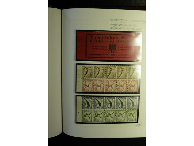 1933/41, postfrische, ungebrauchte und gestempelte Sammlung, dabei Heftchenblätter, leere Markenheftchen-Deckel, Briefe und K