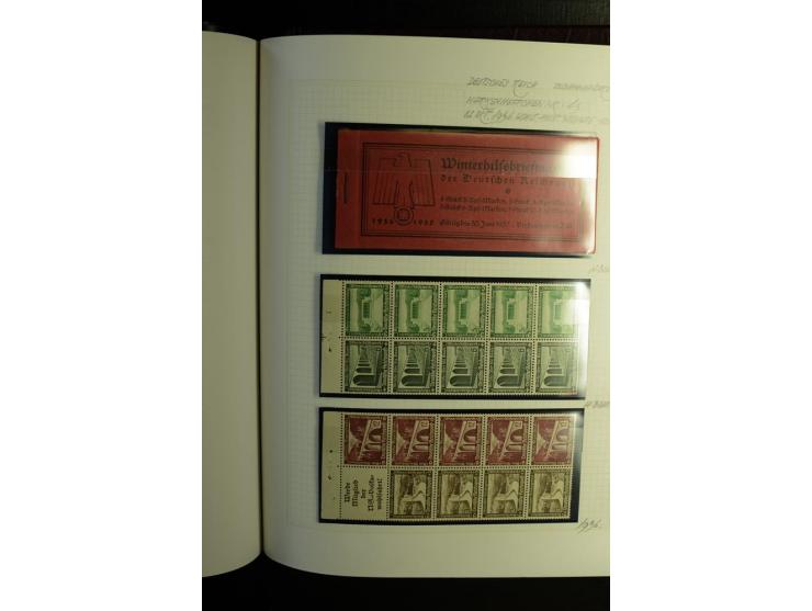 1933/41, postfrische, ungebrauchte und gestempelte Sammlung, dabei Heftchenblätter, leere Markenheftchen-Deckel, Briefe und K