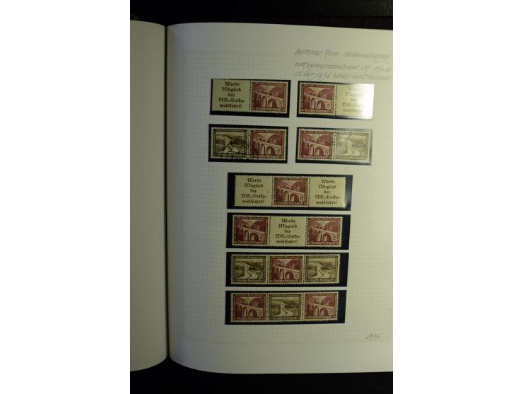 1933/41, postfrische, ungebrauchte und gestempelte Sammlung, dabei Heftchenblätter, leere Markenheftchen-Deckel, Briefe und K