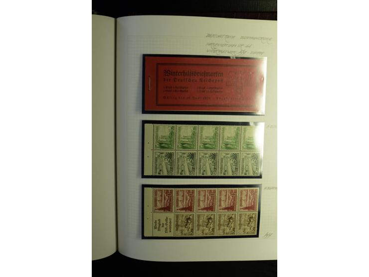 1933/41, postfrische, ungebrauchte und gestempelte Sammlung, dabei Heftchenblätter, leere Markenheftchen-Deckel, Briefe und K