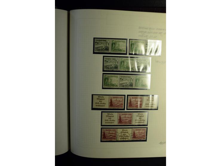 1933/41, postfrische, ungebrauchte und gestempelte Sammlung, dabei Heftchenblätter, leere Markenheftchen-Deckel, Briefe und K