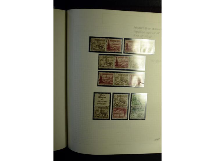 1933/41, postfrische, ungebrauchte und gestempelte Sammlung, dabei Heftchenblätter, leere Markenheftchen-Deckel, Briefe und K