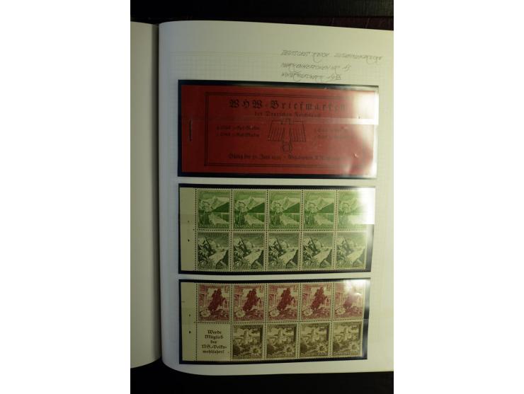 1933/41, postfrische, ungebrauchte und gestempelte Sammlung, dabei Heftchenblätter, leere Markenheftchen-Deckel, Briefe und K