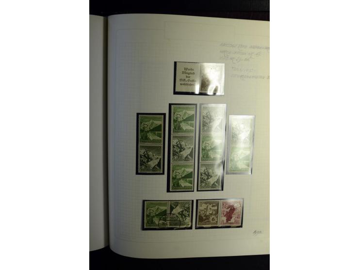 1933/41, postfrische, ungebrauchte und gestempelte Sammlung, dabei Heftchenblätter, leere Markenheftchen-Deckel, Briefe und K