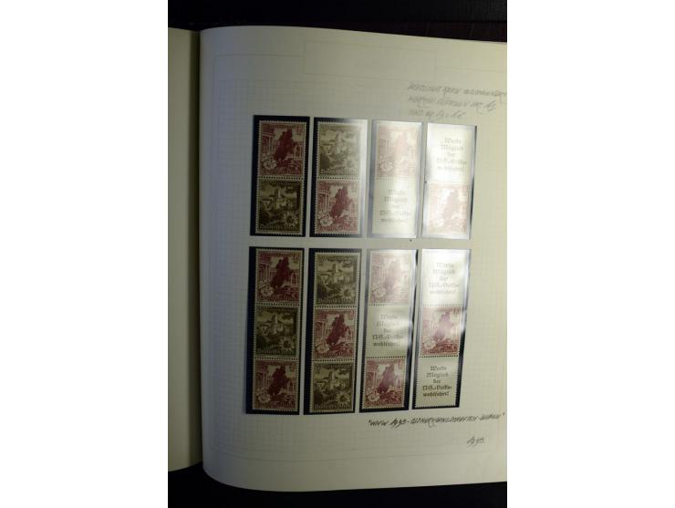 1933/41, postfrische, ungebrauchte und gestempelte Sammlung, dabei Heftchenblätter, leere Markenheftchen-Deckel, Briefe und K