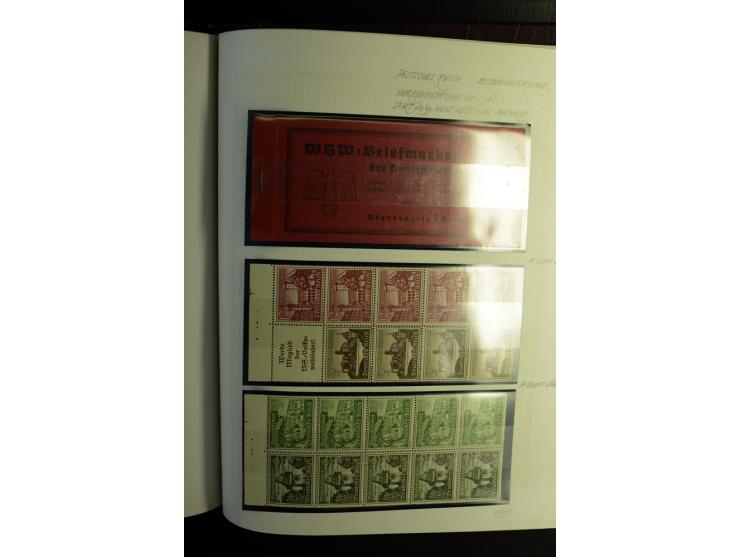 1933/41, postfrische, ungebrauchte und gestempelte Sammlung, dabei Heftchenblätter, leere Markenheftchen-Deckel, Briefe und K