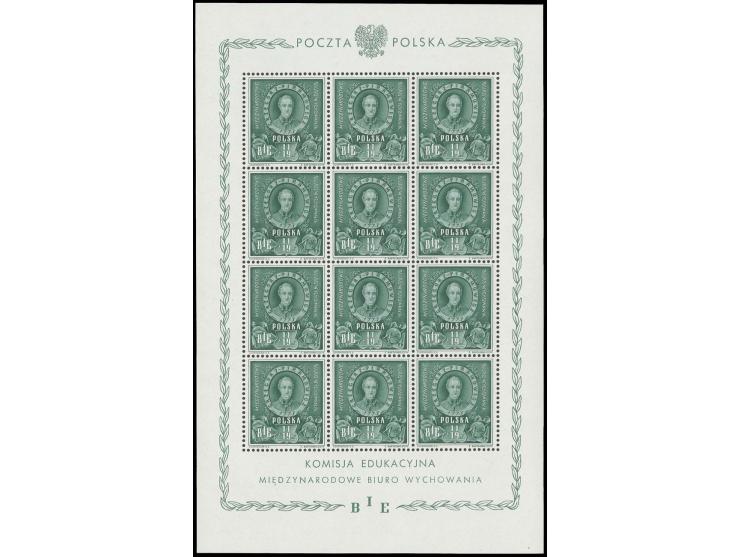 1946, BIE 3-11 zl. in cpl. sheets of 12, unhinged mint, fine (Mi. 1.800,- +)