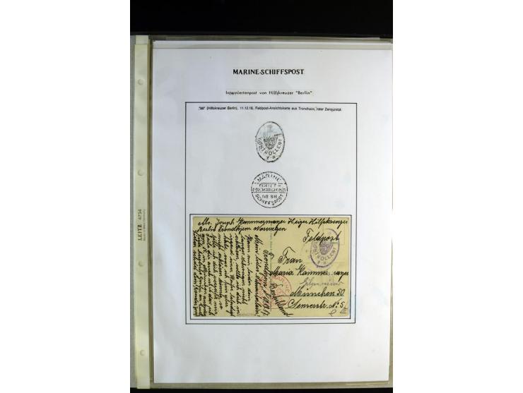 1842/1917, interessante Partie mit 23 Briefen und Karten ab früher Dampfschiffahrt bis Marineschiffspost mit Interniertenpost