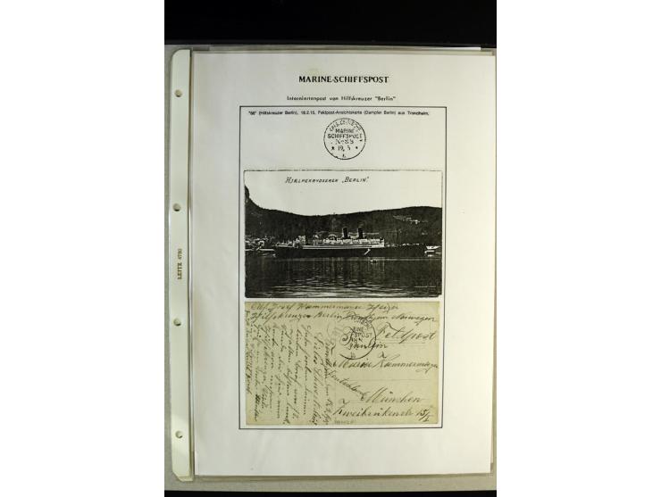1842/1917, interessante Partie mit 23 Briefen und Karten ab früher Dampfschiffahrt bis Marineschiffspost mit Interniertenpost
