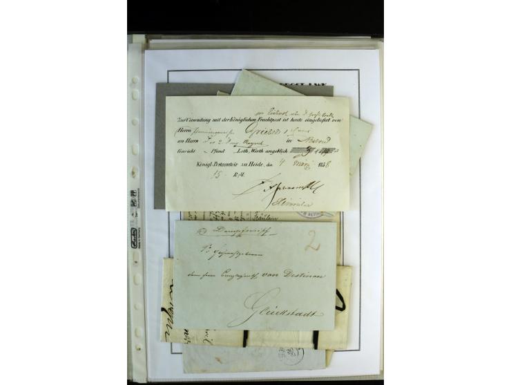 1842/1917, interessante Partie mit 23 Briefen und Karten ab früher Dampfschiffahrt bis Marineschiffspost mit Interniertenpost