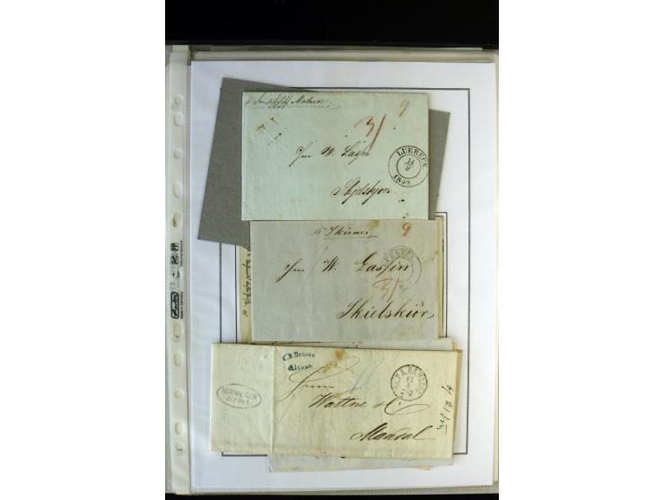 1842/1917, interessante Partie mit 23 Briefen und Karten ab früher Dampfschiffahrt bis Marineschiffspost mit Interniertenpost
