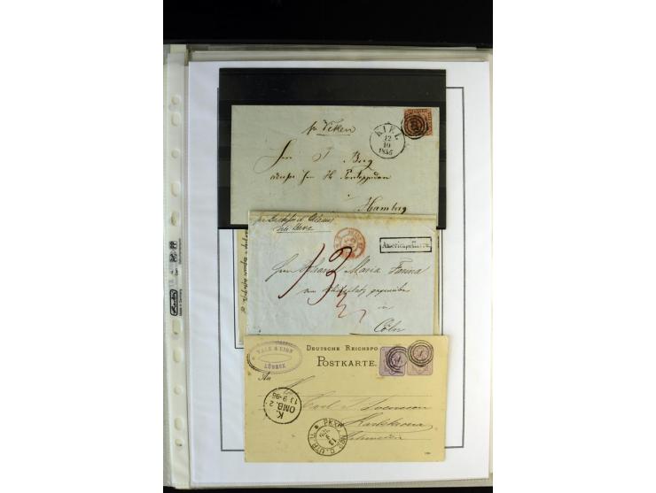 1842/1917, interessante Partie mit 23 Briefen und Karten ab früher Dampfschiffahrt bis Marineschiffspost mit Interniertenpost