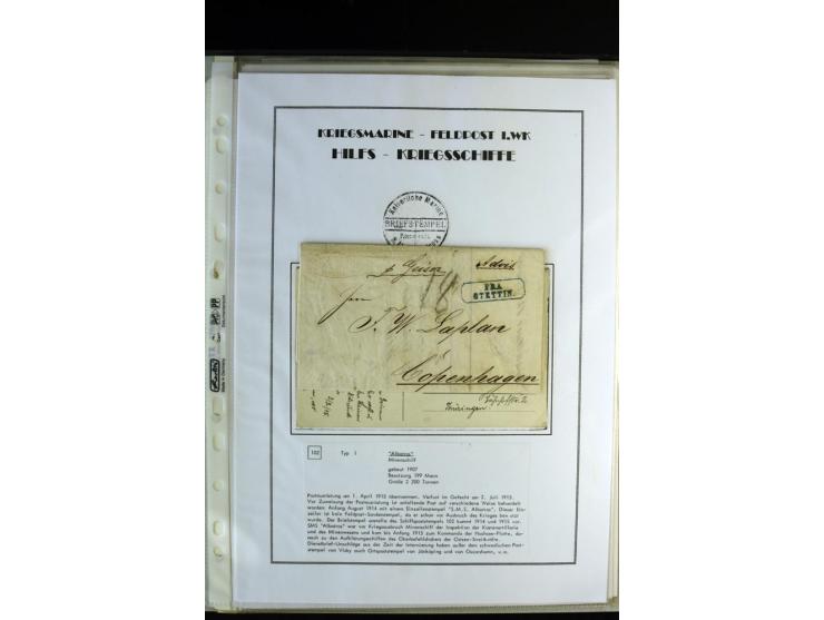 1842/1917, interessante Partie mit 23 Briefen und Karten ab früher Dampfschiffahrt bis Marineschiffspost mit Interniertenpost