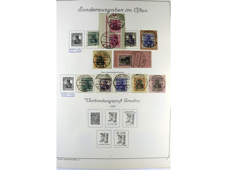 1914/22, ungebrauchte und gestempelte Sammlung mit u.a. Bialystok Mi.-Nr. 1I+II, 2I+II, Landespost der 10. Armee Mi.-Nr. 1-3,