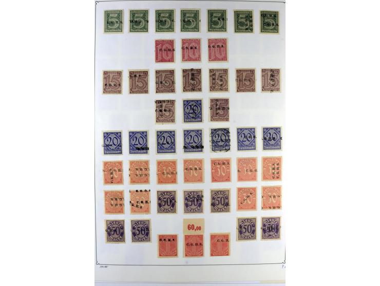 1914/22, ungebrauchte und gestempelte Sammlung mit u.a. Bialystok Mi.-Nr. 1I+II, 2I+II, Landespost der 10. Armee Mi.-Nr. 1-3,