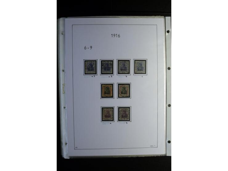 1914/18, gestempelte Sammlung mit u.a. Belgien Mi.-Nr. 9PFI, 11b, 13bI+II, 16bI, 18c, 20bI, 24IB, Etappe West Mi.-Nr. 12Ba (F