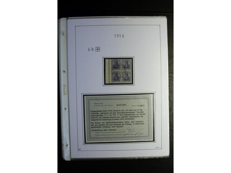 1914/18, gestempelte Sammlung mit u.a. Belgien Mi.-Nr. 9PFI, 11b, 13bI+II, 16bI, 18c, 20bI, 24IB, Etappe West Mi.-Nr. 12Ba (F