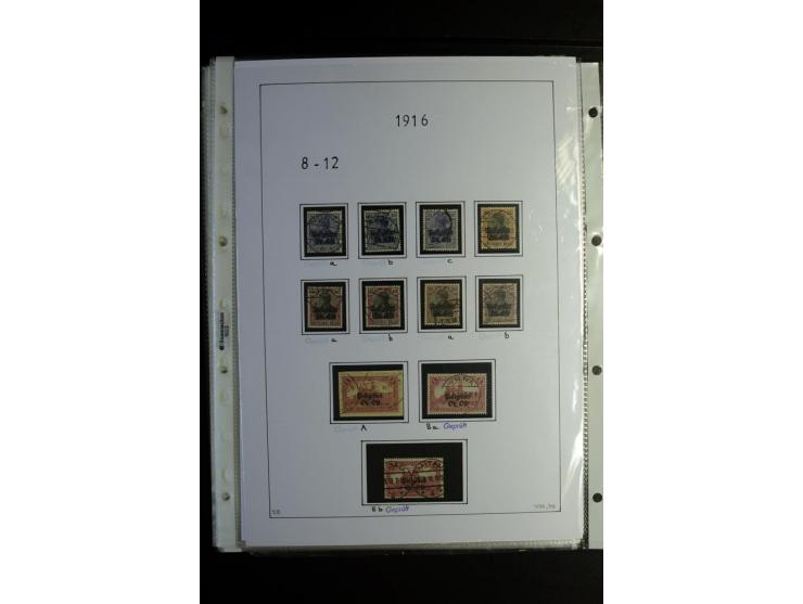 1914/18, gestempelte Sammlung mit u.a. Belgien Mi.-Nr. 9PFI, 11b, 13bI+II, 16bI, 18c, 20bI, 24IB, Etappe West Mi.-Nr. 12Ba (F
