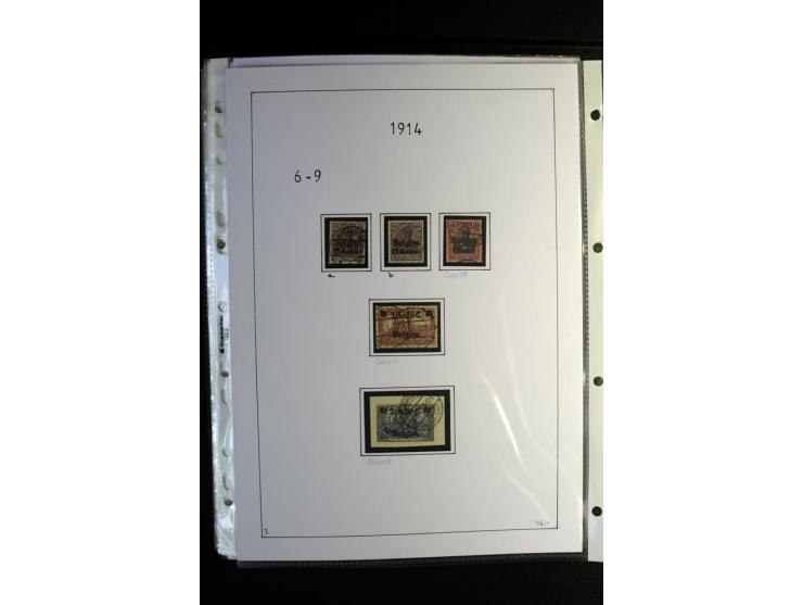 1914/18, gestempelte Sammlung mit u.a. Belgien Mi.-Nr. 9PFI, 11b, 13bI+II, 16bI, 18c, 20bI, 24IB, Etappe West Mi.-Nr. 12Ba (F