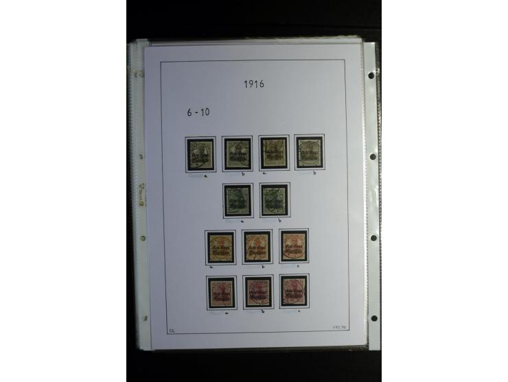 1914/18, gestempelte Sammlung mit u.a. Belgien Mi.-Nr. 9PFI, 11b, 13bI+II, 16bI, 18c, 20bI, 24IB, Etappe West Mi.-Nr. 12Ba (F