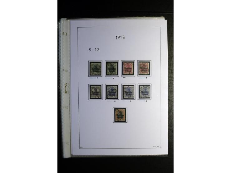 1914/18, gestempelte Sammlung mit u.a. Belgien Mi.-Nr. 9PFI, 11b, 13bI+II, 16bI, 18c, 20bI, 24IB, Etappe West Mi.-Nr. 12Ba (F