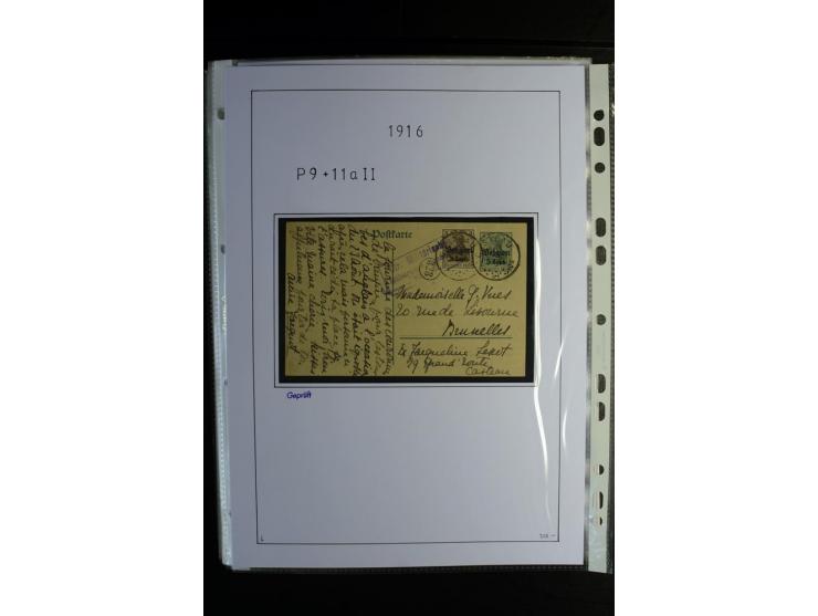 1914/18, gestempelte Sammlung mit u.a. Belgien Mi.-Nr. 9PFI, 11b, 13bI+II, 16bI, 18c, 20bI, 24IB, Etappe West Mi.-Nr. 12Ba (F