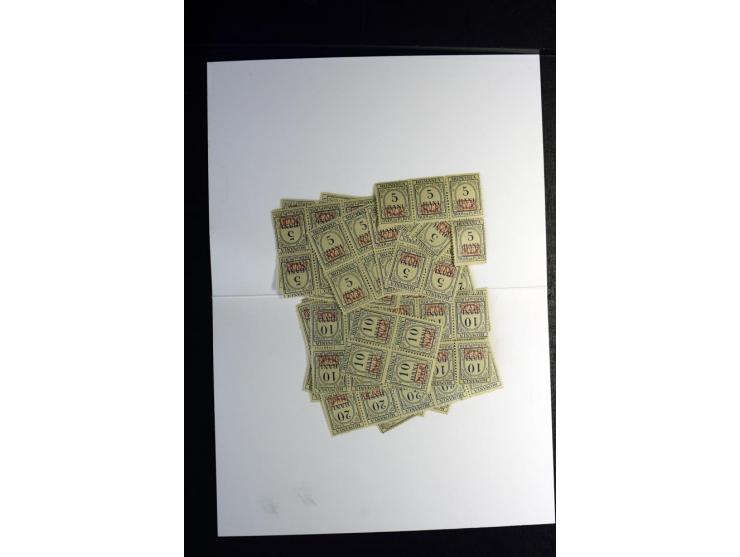 1918, 5-50 B., 30 postfrische Sätze, teils in Einheiten (Mi.-Nr. P1-5; Mi. 12.000,-)