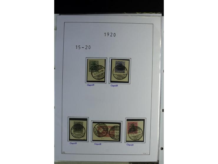 1920/22, gestempelte Sammlung mit u.a. Allenstein Mi.-Nr. 4b (Attest), 12b, 13a, 17b, 19a, Ober-Schlesien 24b (Attest), Schle